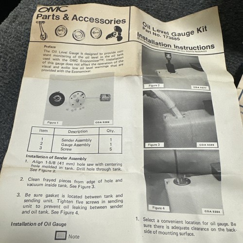 NOS OMC Johnson Evinrude 174198 0174198 Oil Level Sender & Gauge 173949 - Bild 6 von 6