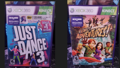 Just Dance 3 (Microsoft Xbox 360, 2011) CIB Complete!!! + Kinect Adventures CIB