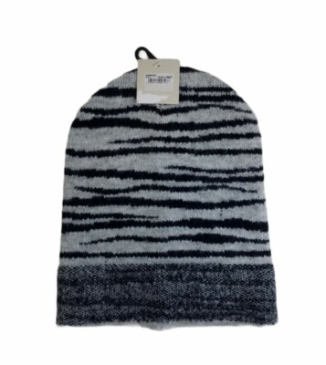NWT 14TH & UNION Zebra Print Beanie Hat Women OS