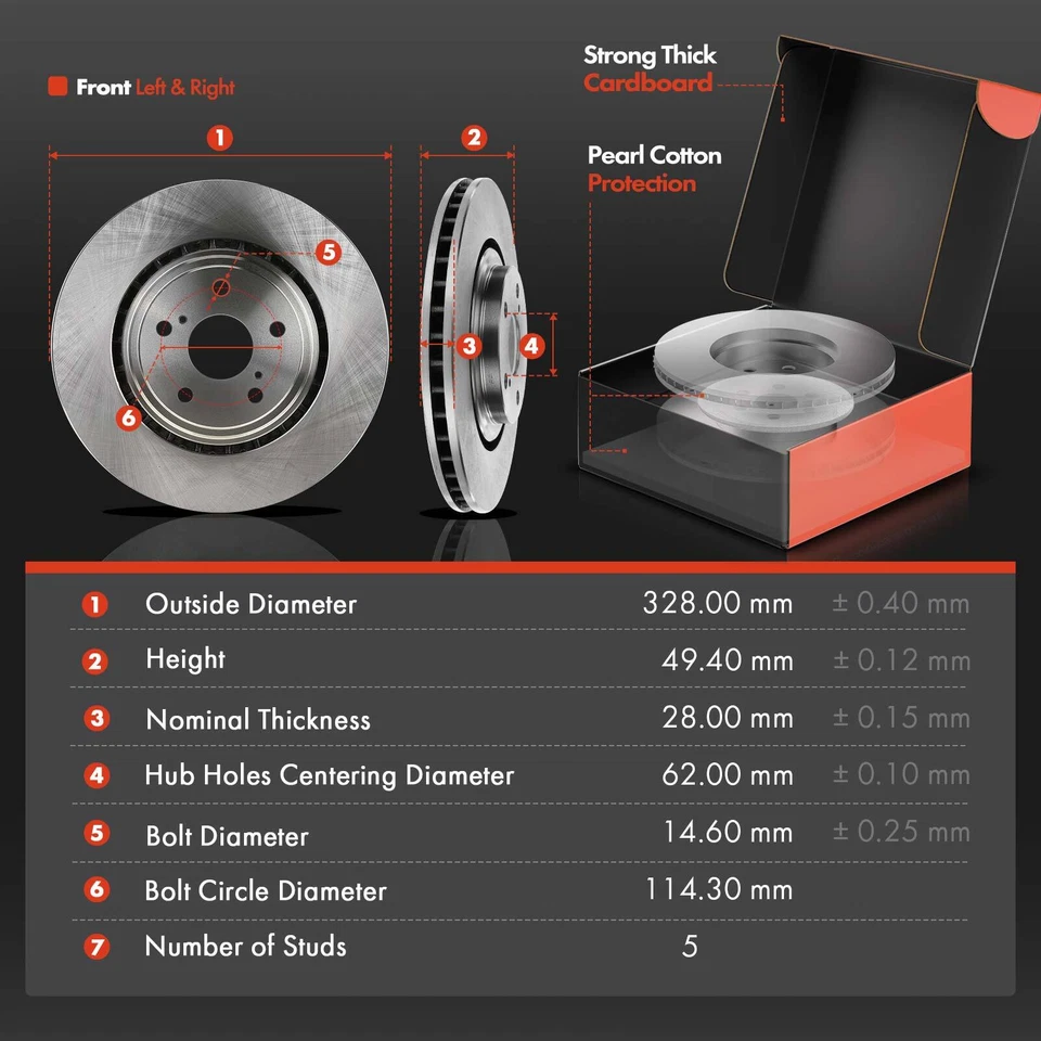 16 rotores de disco delanteros y traseros y pastillas de freno + pinzas de freno para Toyota Sienna Foto 2 de 4