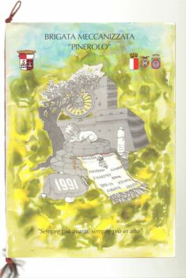 Pinerolo Mechanized Brigade Calendar Year 1991. With original drawstring