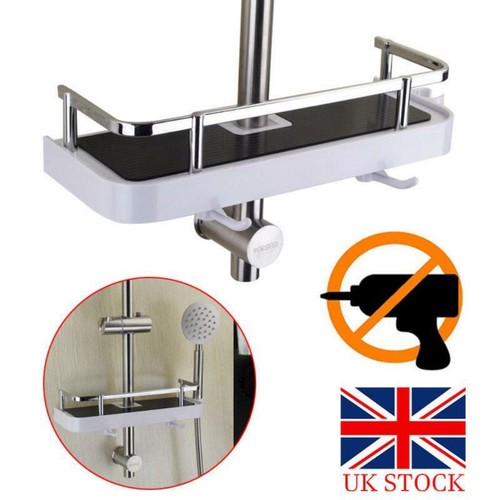 Bathroom Pole Shelf Shower Bath Storage Caddy Rack Organiser Tray
