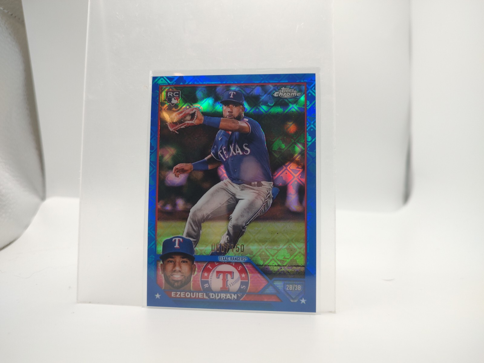 2023 Topps Chrome Logofractor EZEQUIEL DURAN RC Rookie #36 Blue Refractor /150