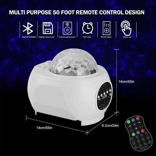 STARRY NIGHT OCEAN WAVE PROJECTOR LAMP DISCO BALL STAGE LIGHT BLUETOOTH SPEAKER - Picture 3 of 8