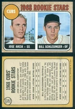 (37631) 1968 Topps 258 Rookie Stars-Arcia-Schlesinger Cubs-NM