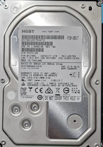 005052064 EMC HDD 4TB / 7.2K / SAS 12G / 3.5" LFF / FOR UNITY