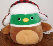 Squishmallow 8" Avery Mallard Duck in Plaid Hat Plush NWT FREE SHIP