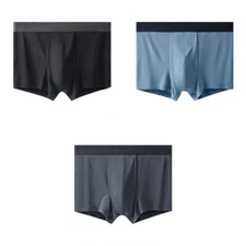 3PCS Mid Waist Boxer Shorts Pornographic Men's Underwear Cotton Soft Shorts