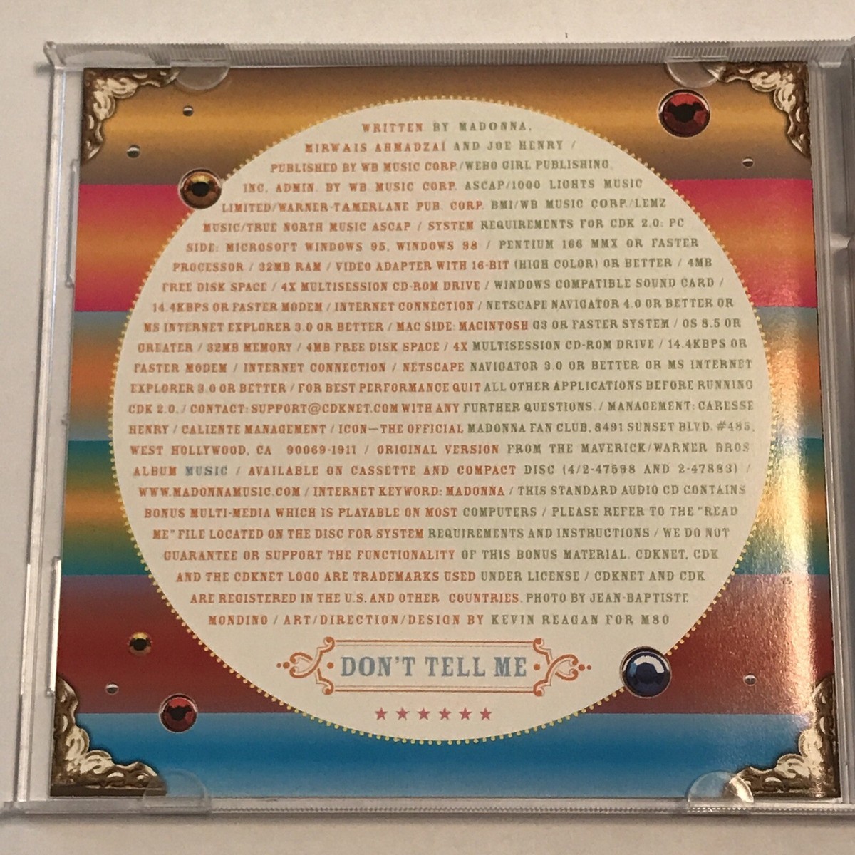 Madonna Dont Tell Me CD Single | eBay