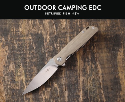 Drop Point Folding Knife Pocket Hunting Survival Camping Tactical D2 Steel Flax - Picture 7 of 24
