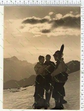 GF 30) VALLE D'AOSTA GUARDIA FRONTIERA WW2 3 FOTO BN ALPINI SCI 