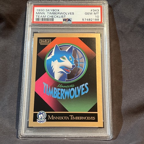 Minnesota Timberwolves Checklist 1990-91 SkyBox Basketball #351 PSA 10 POP 1 - Picture 2 of 6