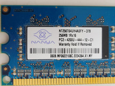 NANYA NT256T64UH4AQFY-37B PC2-4200U-444-12-C1 256MB 1Rx16 Memory RAM