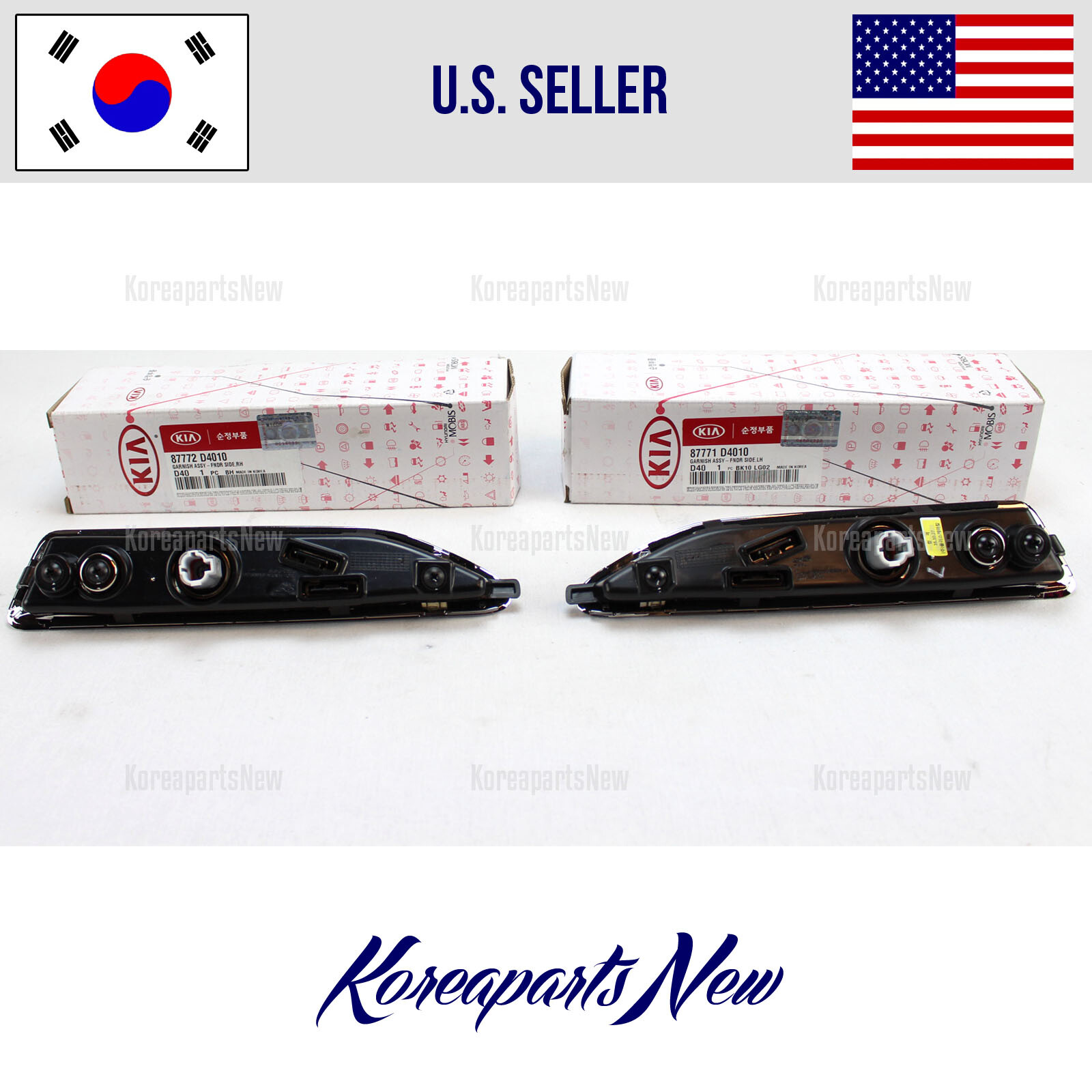 FRONT Fenders Garnish Molding Turn Signals set 2 pcs ⭐OEM⭐ Kia 