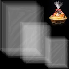 200 Pcs 3 Sizes Heat Shrink Wrap Bags Clear Plastic Cellophane Bags for Presents