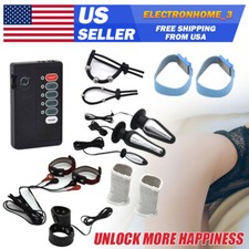 Electric E-Stim Shock Vibrating Prostate-Anal Butt Plug Penis-Cock Ring-Sex Toy