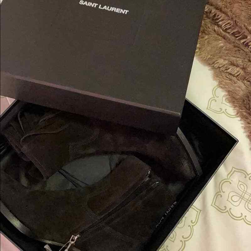 SAINT LAURENT YSL Lukas Stivaletti neri tacco