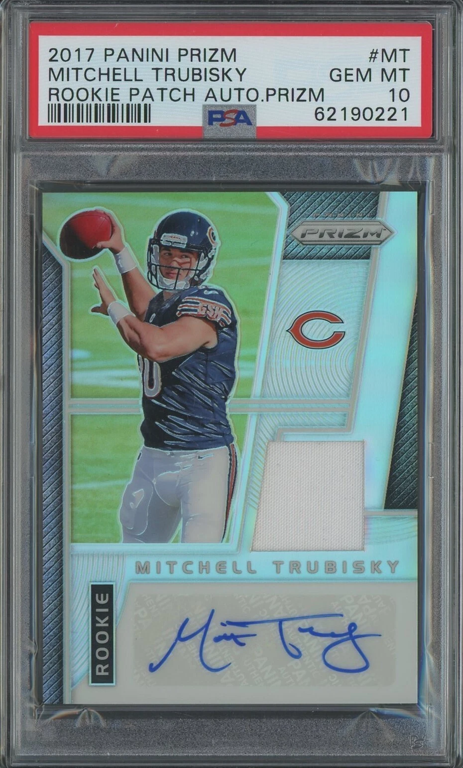 Mitchell Trubisky Panini Prizm Rookie Patch Autograph Prizm #MT Base