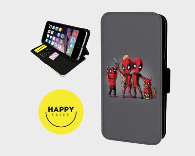 DEADPOOL WILD FAMILY - Kunstleder Klapp Handy Hülle Cover - iPhone/Samsung