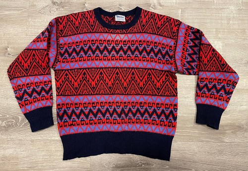 Vintage Meister Wool Ski Sweater Red 