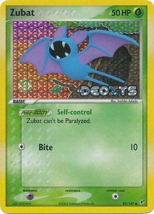 Zubat - 83/107 - Pokemon Ex Deoxys Reverse Holo Rare NM