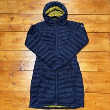 Rab Women's Black Mustard Microlight Parka Qda-77 Long Down Jacket Uk8