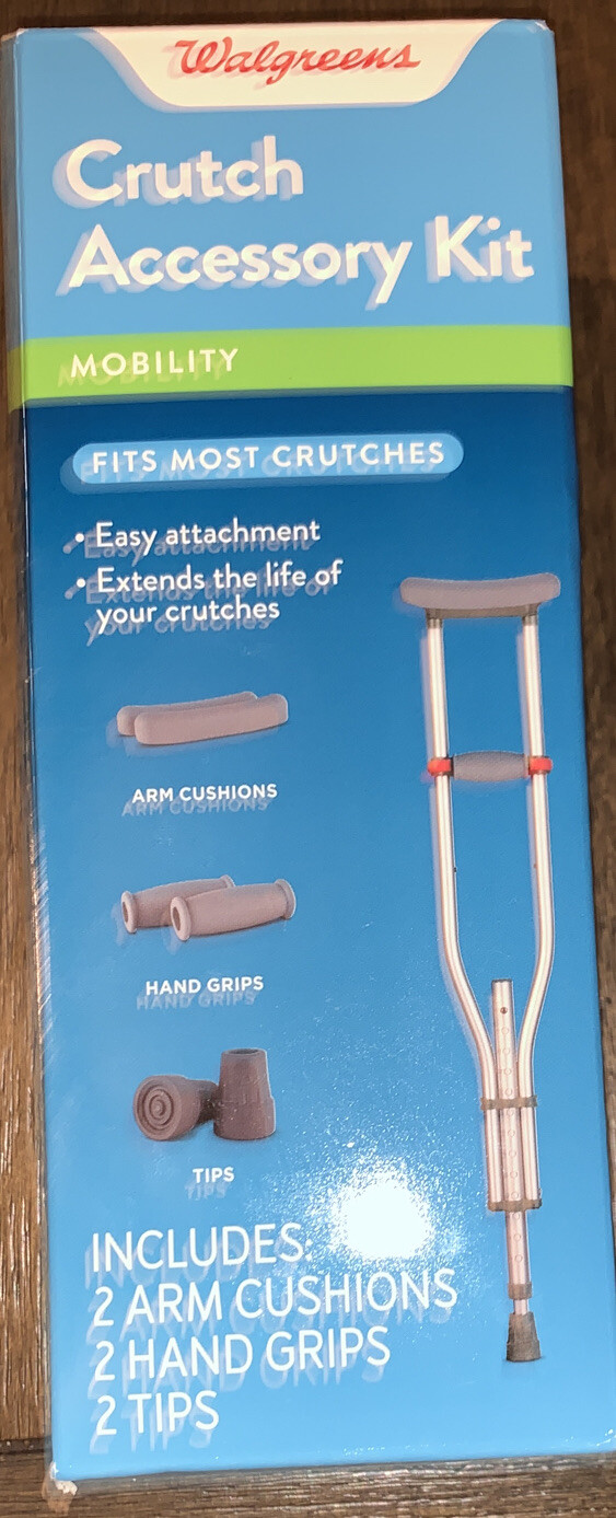 Walgreens Crutch Accessory Kit Gray New ! FREE USPS PRIORITY SHIPPING