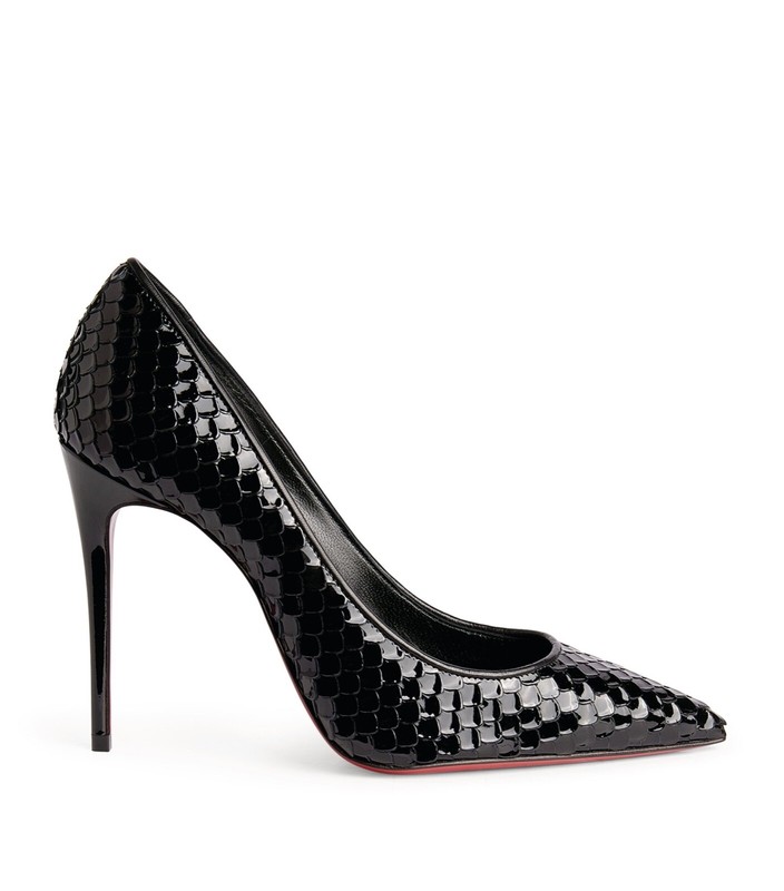 100% AUTHENTIC NEW WOMEN LOUBOUTIN SO KATE 100 EMBOSSED PATENT PUMPS/HEELS US 7