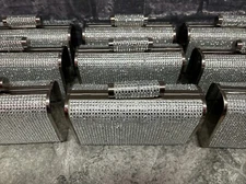 (OLGA BERG) Bae Hot Fix Crystal Frame Clutch (DESC!) Retail $115