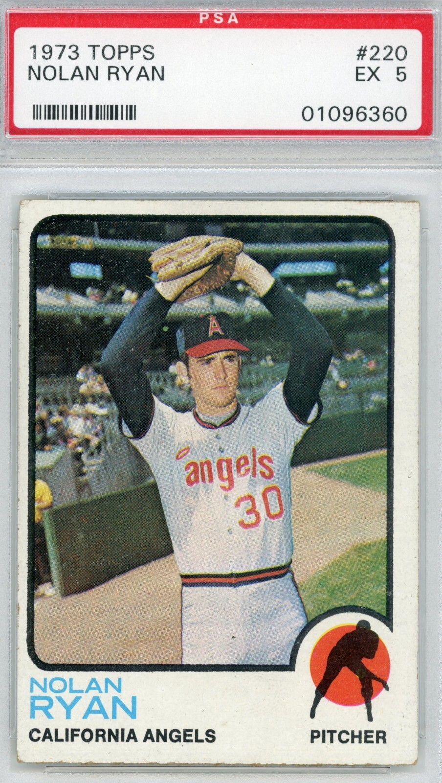 1973 TOPPS  BASEBALL # 220 NOLAN RYAN PSA 5  EX  HOF   HG