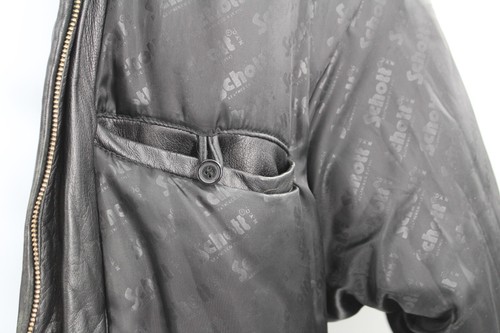 RARE! Schott NYC Genuine Leather Stitched Lined Black Jacket Men’s 4XL *READ* - Picture 11 of 15