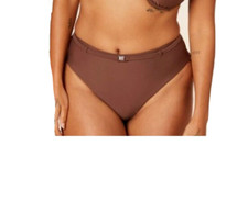 Andie Swim The Riviera High Waisted Bikini Bottom Belted Espresso Brown M