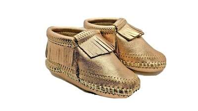 minnetonka baby moccasins rose gold