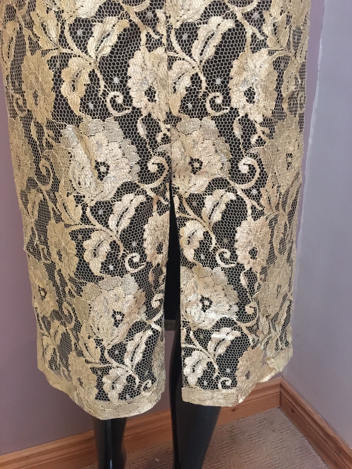 Gold Lace Dress Hunters And Gatherers Size M Lined eBay