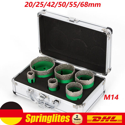 Diamant-Bohrkrone Fliesen-Bohrer Set Feinsteinzeug M14 für Winkelschleifer Flex
