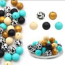 10 pc. Solid printed Silicone 15mm beads Food Grade silicone Solid color 1229246