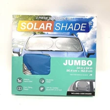 New Solar Shade 3 Piece Sunshade Set JUMBO for Car Truck SUV 34”x64” Type S