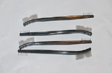 Lot of 20 7" Double Ended Gun Cleaning Brushes Plastic Handle - Nylon Bristles