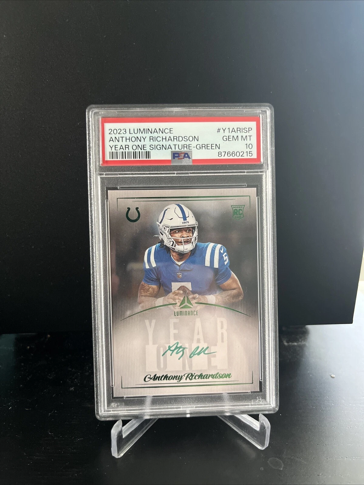 Anthony Richardson Panini Luminance Year One Signatures #Y1ARISP Green
