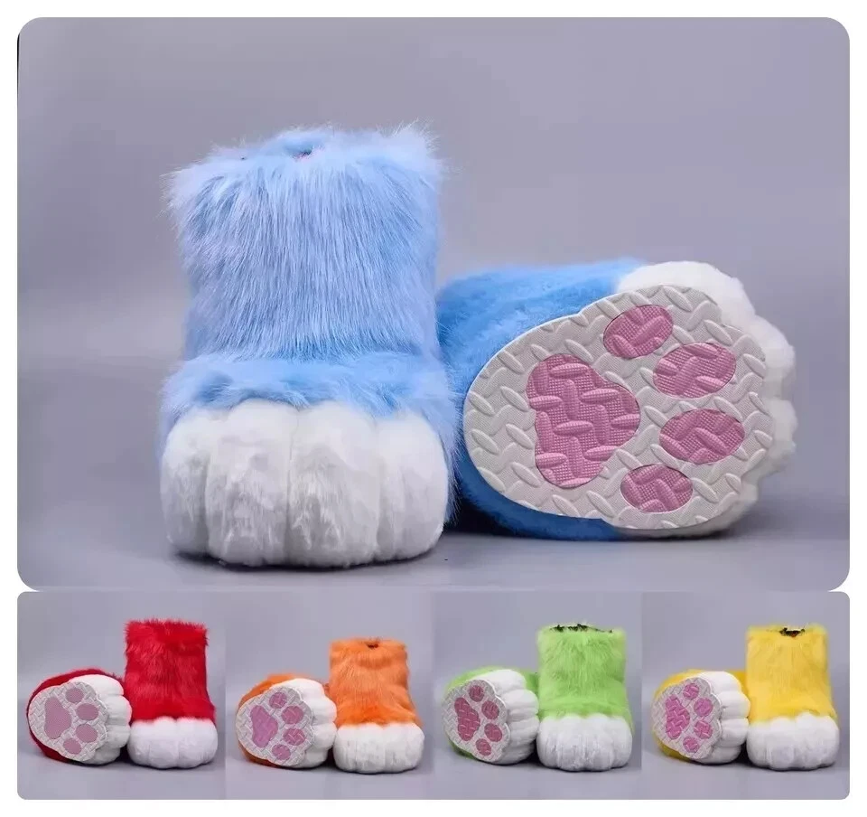 22 COLORES Zapatos Pata Peluda Husky Fox Fursuit Pies Largos Piel Juegos con disfraces Pies al Aire Libre Foto 2 de 4