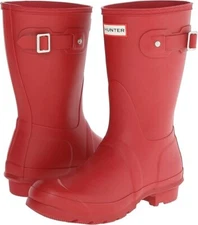 Hunter Women's Original Short Boot Military Red - US 9 EU 40/41