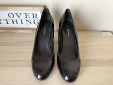 VIA SPIGA Womens sz 7M black patent leather wedge pumps shoes