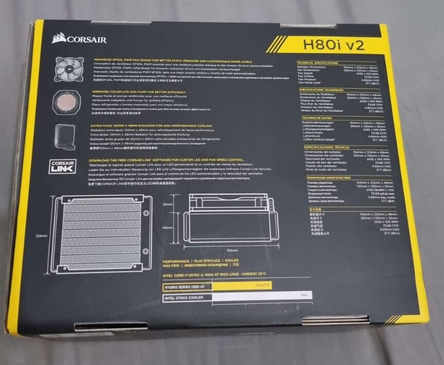 Hydro Series™ H80i v2 High Performance Liquid CPU Cooler eBay