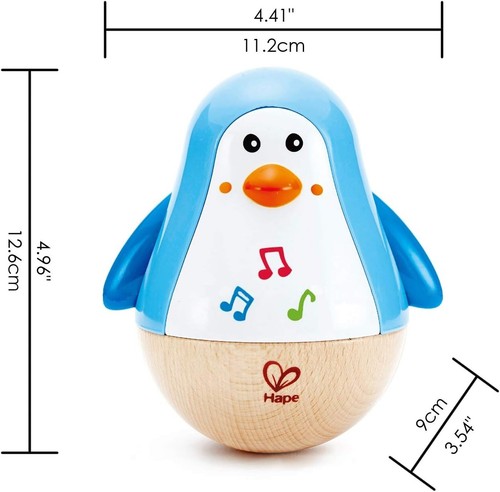 Hape Penguin Musical Wobbler Music Educational Kids/Baby Wooden Toy/Play 12m+-Au - Picture 5 of 6