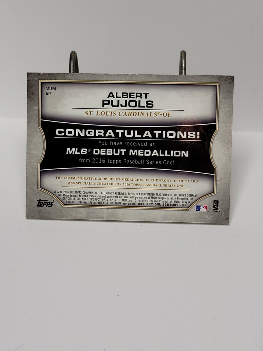 Albert Pujols 2016 Topps Baseball MLB Debut Medallion April Albert Pujols 2016 Topps Baseball MLB Debut Medallion April