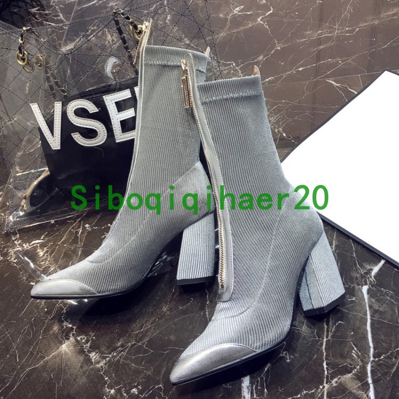 Fashion Donna Pointy Toe Block Heel Zip Runway Mid Stivali Calf Stivali Mid Corduroy Shoes S b3d1f5 Fashion Donna Pointy Toe Block Heel Zip Runway Mid Stivali Calf Stivali Mid Corduroy Shoes S b3d1f5