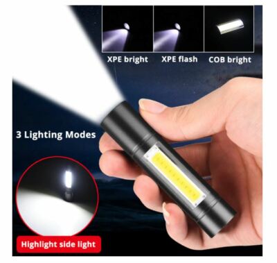 Torcia LED Ricaricabile Tattica da Tasca Ultra Potente Zoomabile Modalità di Illuminazione Impermeabile Per Campeggio Escursioni Emergenza | Leroy Merlin