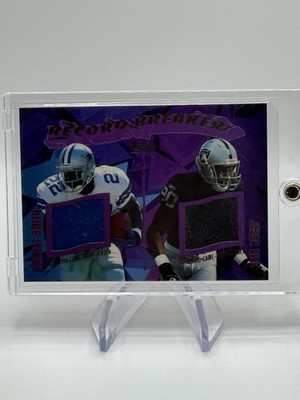 2003 Topps Emmitt Smith Jerry Rice Record Breaker Dual Game-Worn Jersey Relic