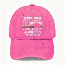 Jesus Veteran Soldier Dad Hat Faith Patriotic Unisex Washed Baseball Cap