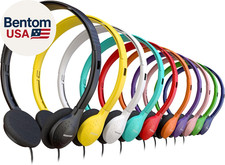10 Pack Bulk Wired Headphones, on Ear with 3.5Mm Jack, 4Ft Tangle Free Cable, Co